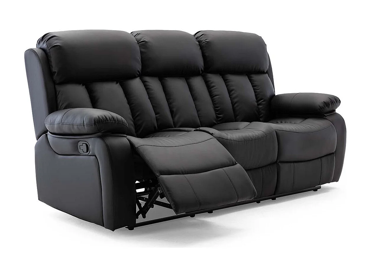 Chester Manual Recliner Bonded Leather 1+3 Seater Sofa Set