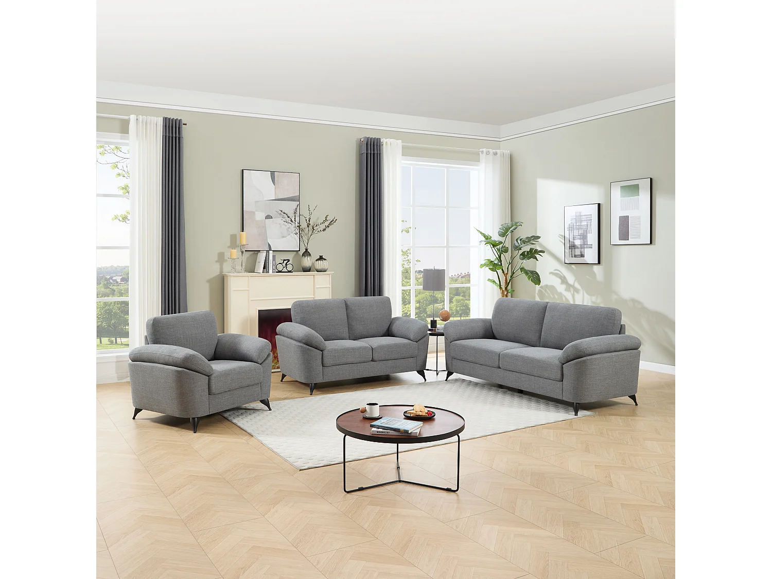 Malmo Modern Scandi Style Fabric Living Room 1+2+3 Seater Sofa Set