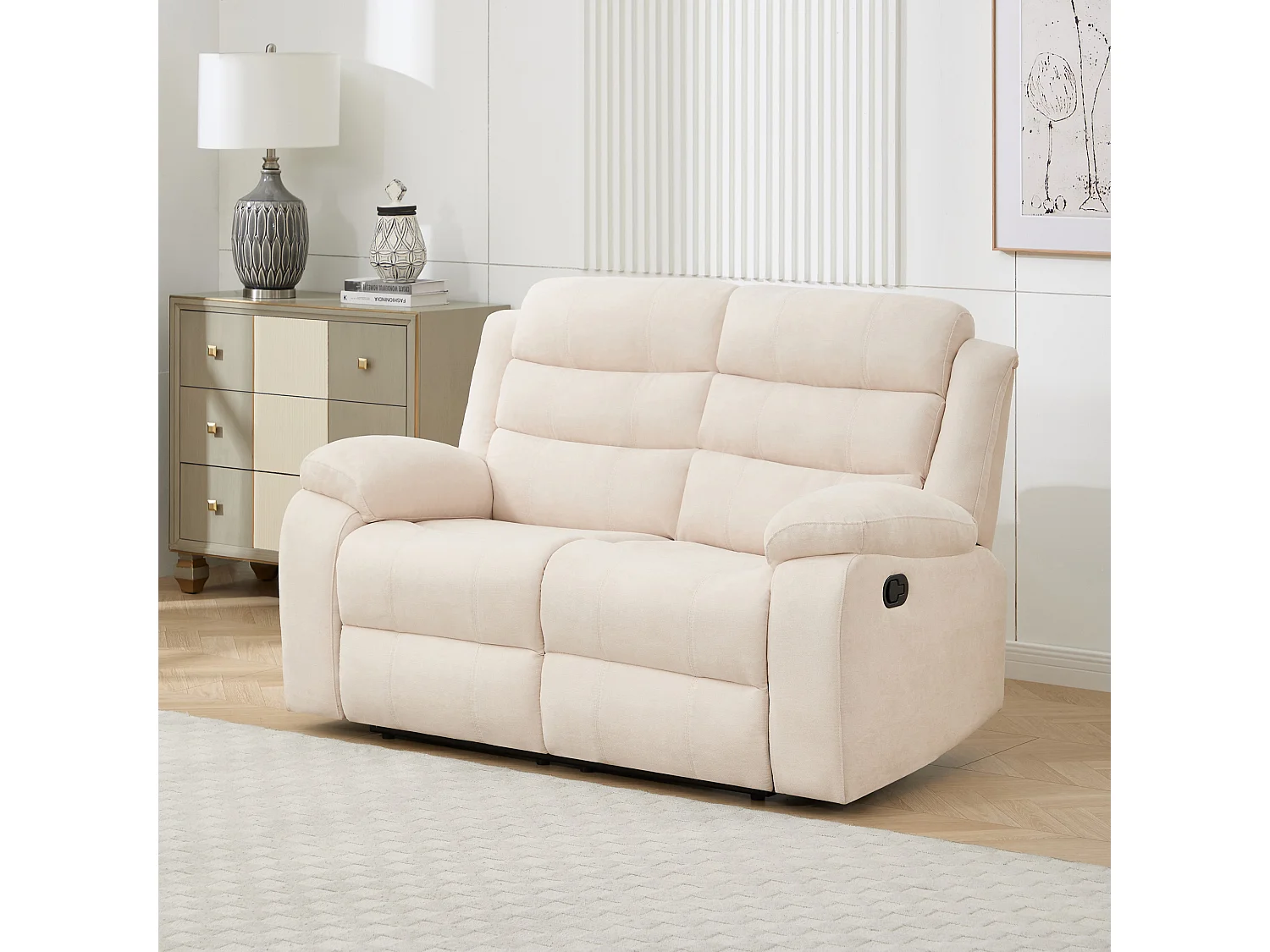 Boston Manual Recliner Fabric 1+2 Seater Sofa Set