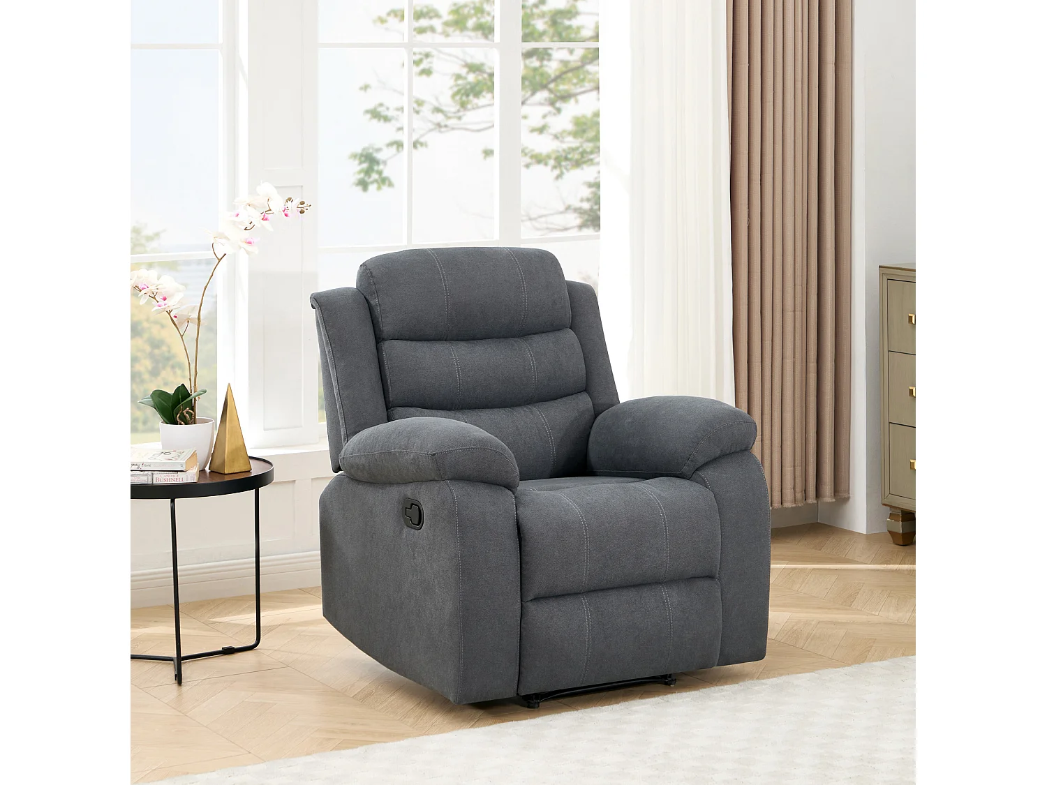 Boston Manual Recliner Fabric 1+3 Seater Sofa Set