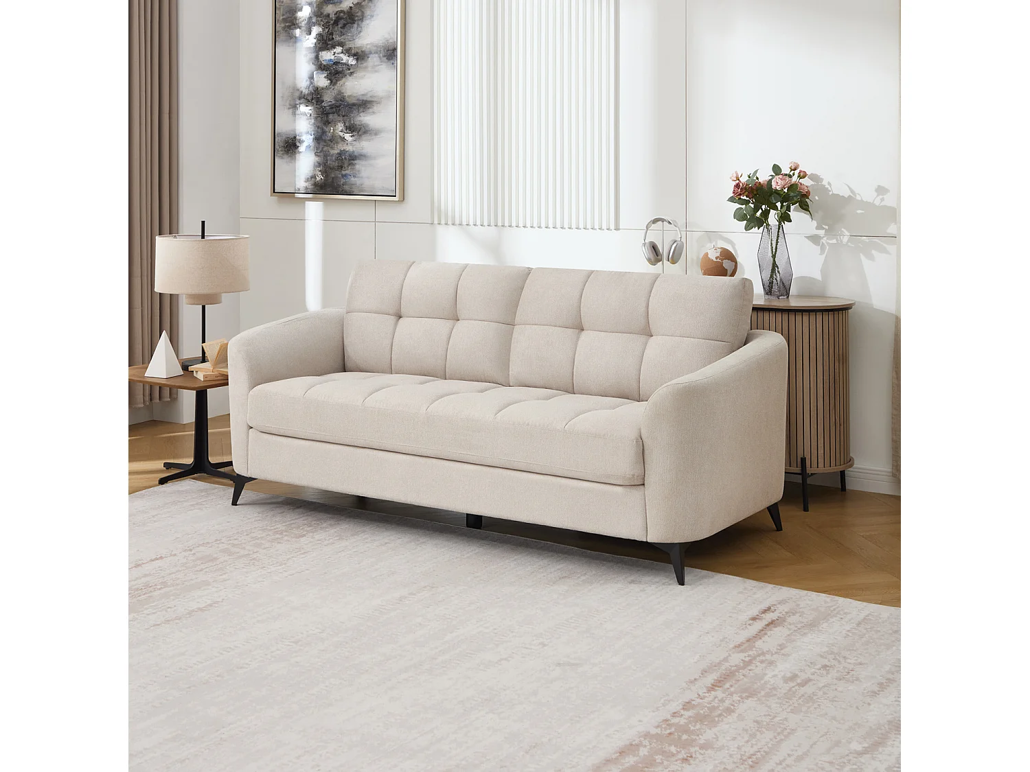 Solna 1+3 Seater Scandi Style Fabric Living Room Sofa Set