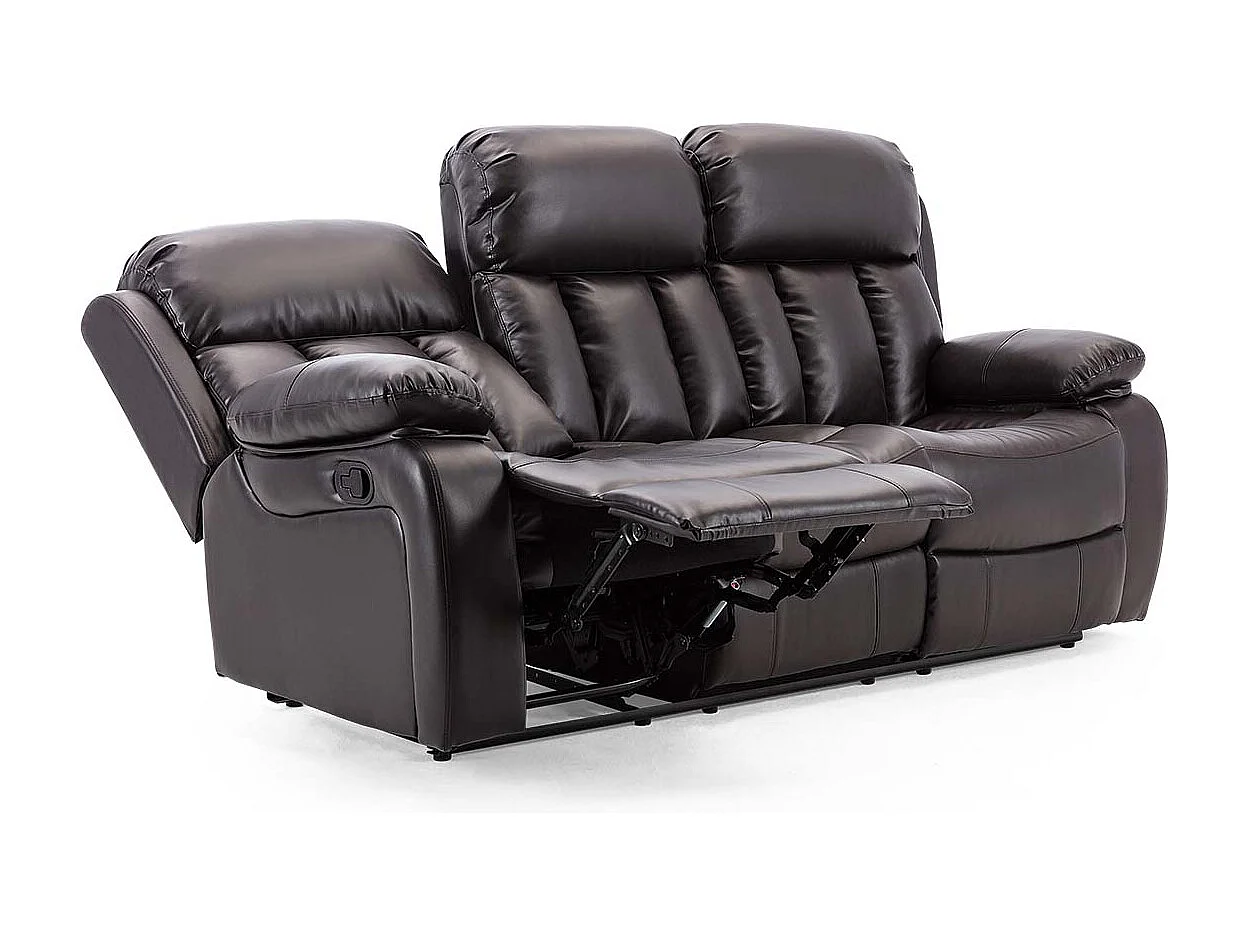 Chester Manual Recliner Bonded Leather 1+3 Seater Sofa Set