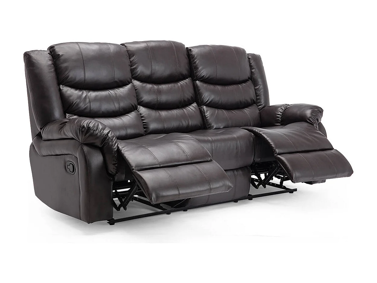Seattle Manual Recliner Bonded Leather 1+2+3 Seater Sofa Set