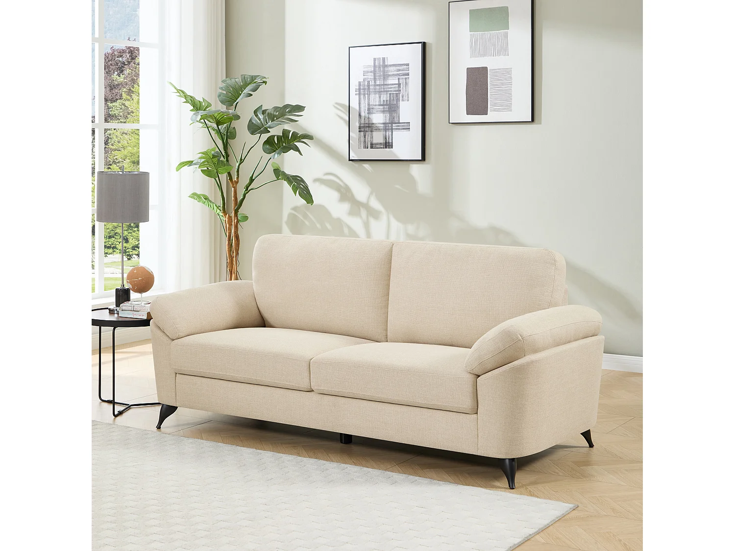 Malmo Modern Scandi Style Fabric Living Room 1+3 Seater Sofa Set