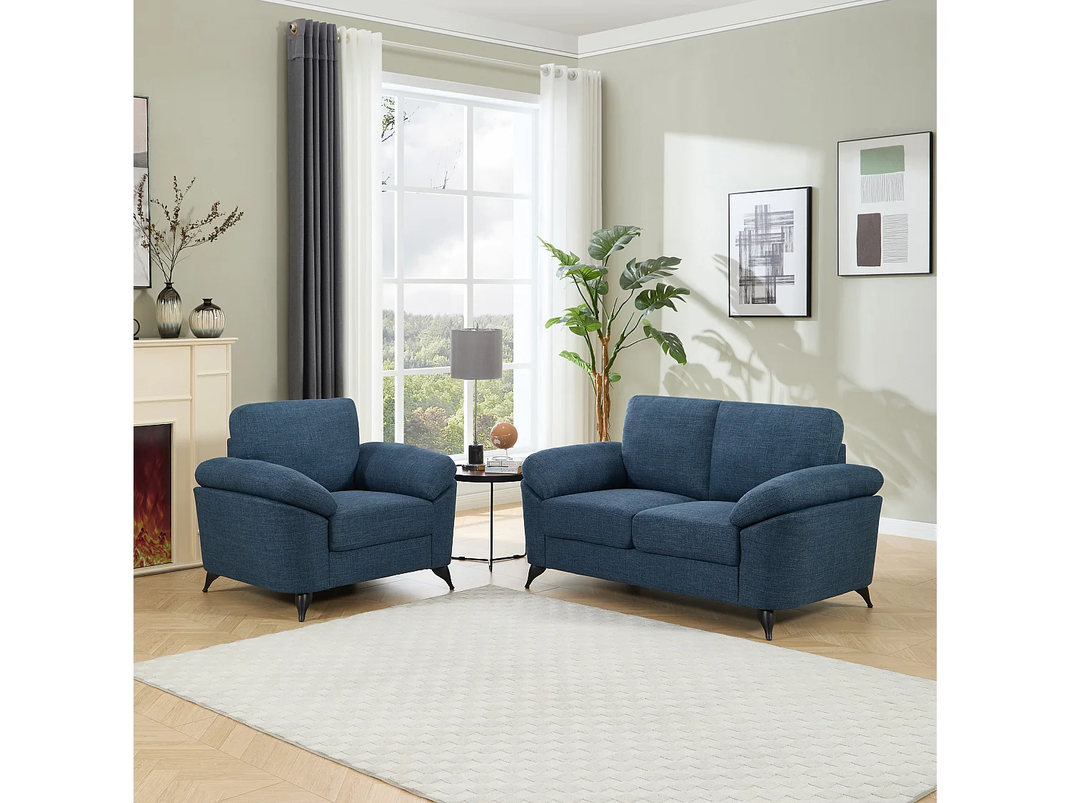 Malmo Modern Scandi Style Fabric Living Room 1+2 Seater Sofa Set