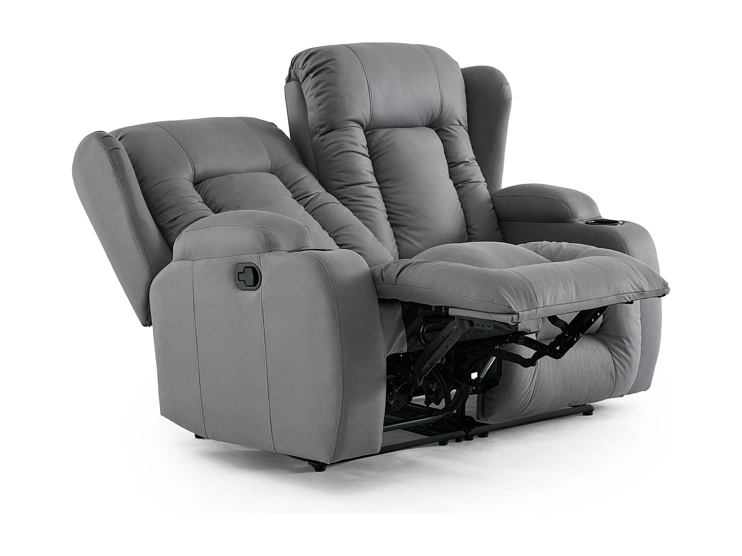 Caesar 1+2 Seater Grey Technology Fabric Modern Manual Recliner Sofa Set