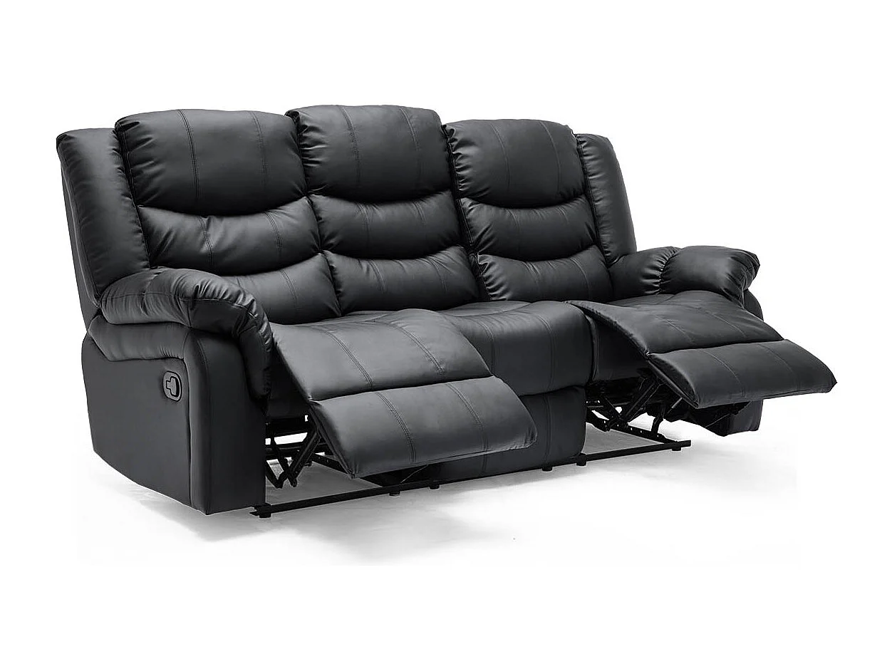 Seattle Manual Recliner Bonded Leather 1+2+3 Seater Sofa Set