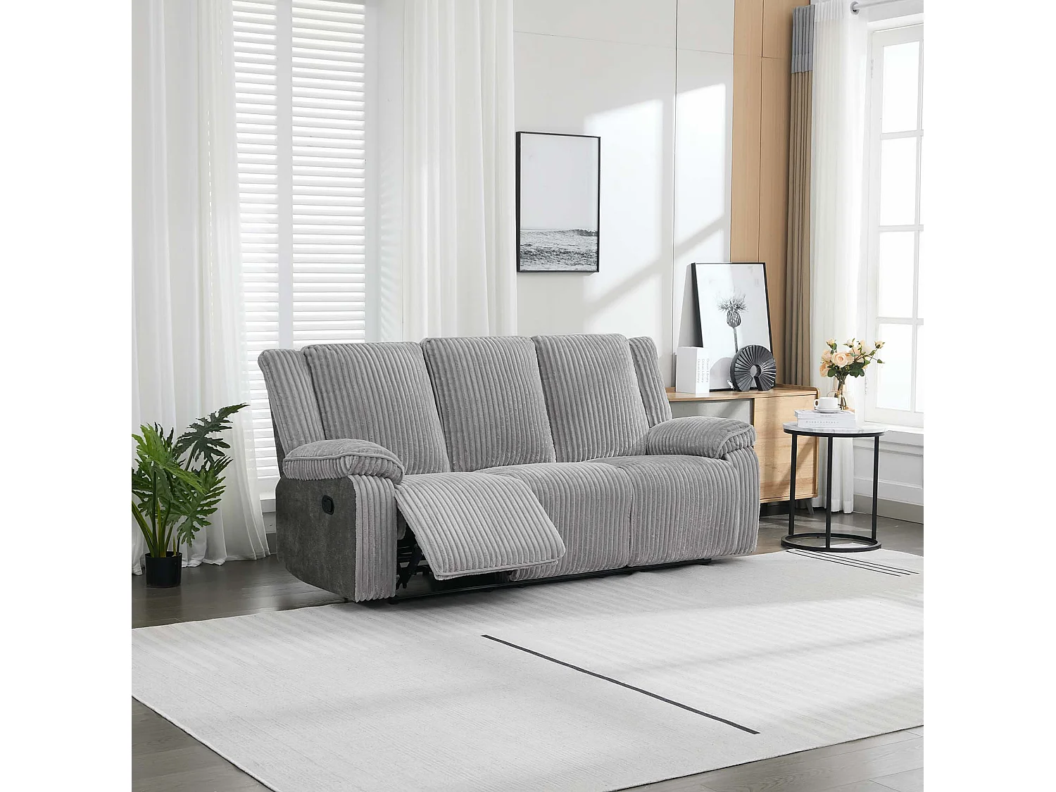 Verona 3+1 Jumbo Cord Manual Recliner Sofa Set