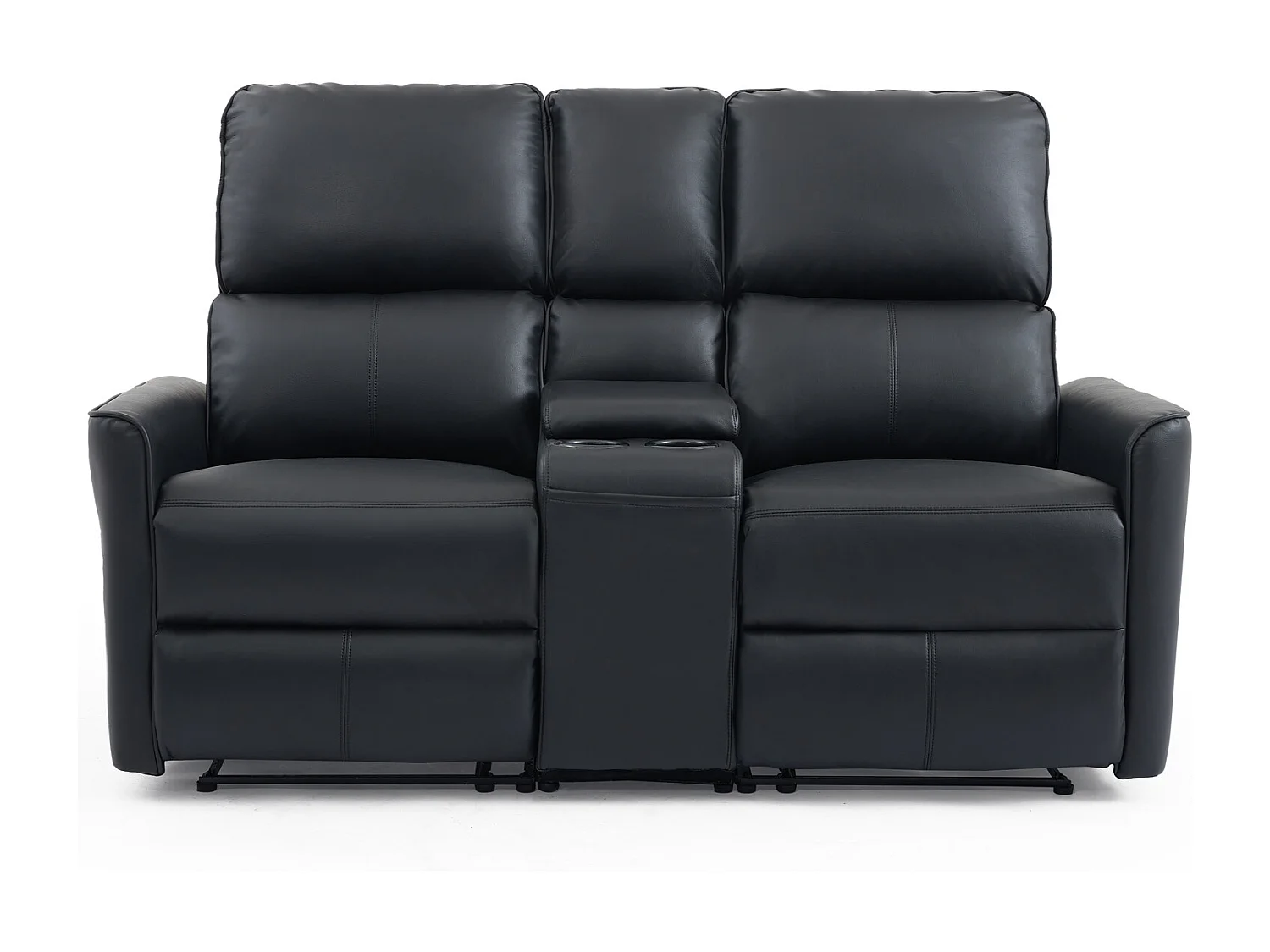 Madrid 1+2+3 Seater W Console Manual Air Leather Recliner Sofa Set