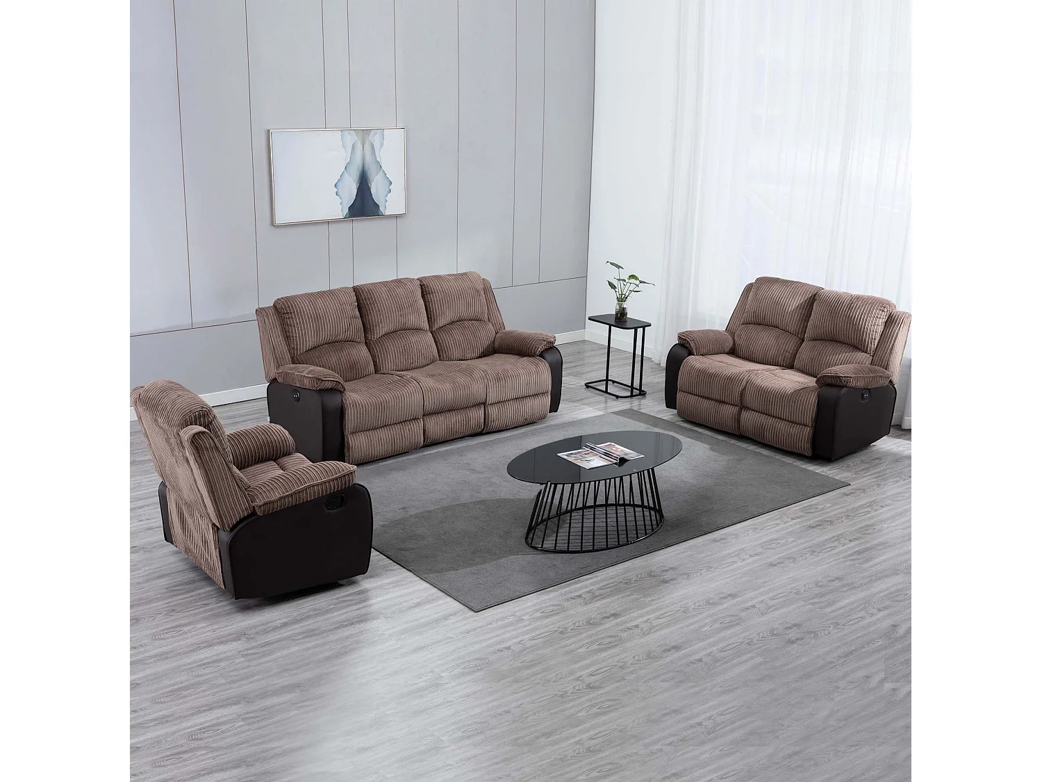 Postana Electric Recliner Jumbo Cord 1+2+3 Seater Sofa Set
