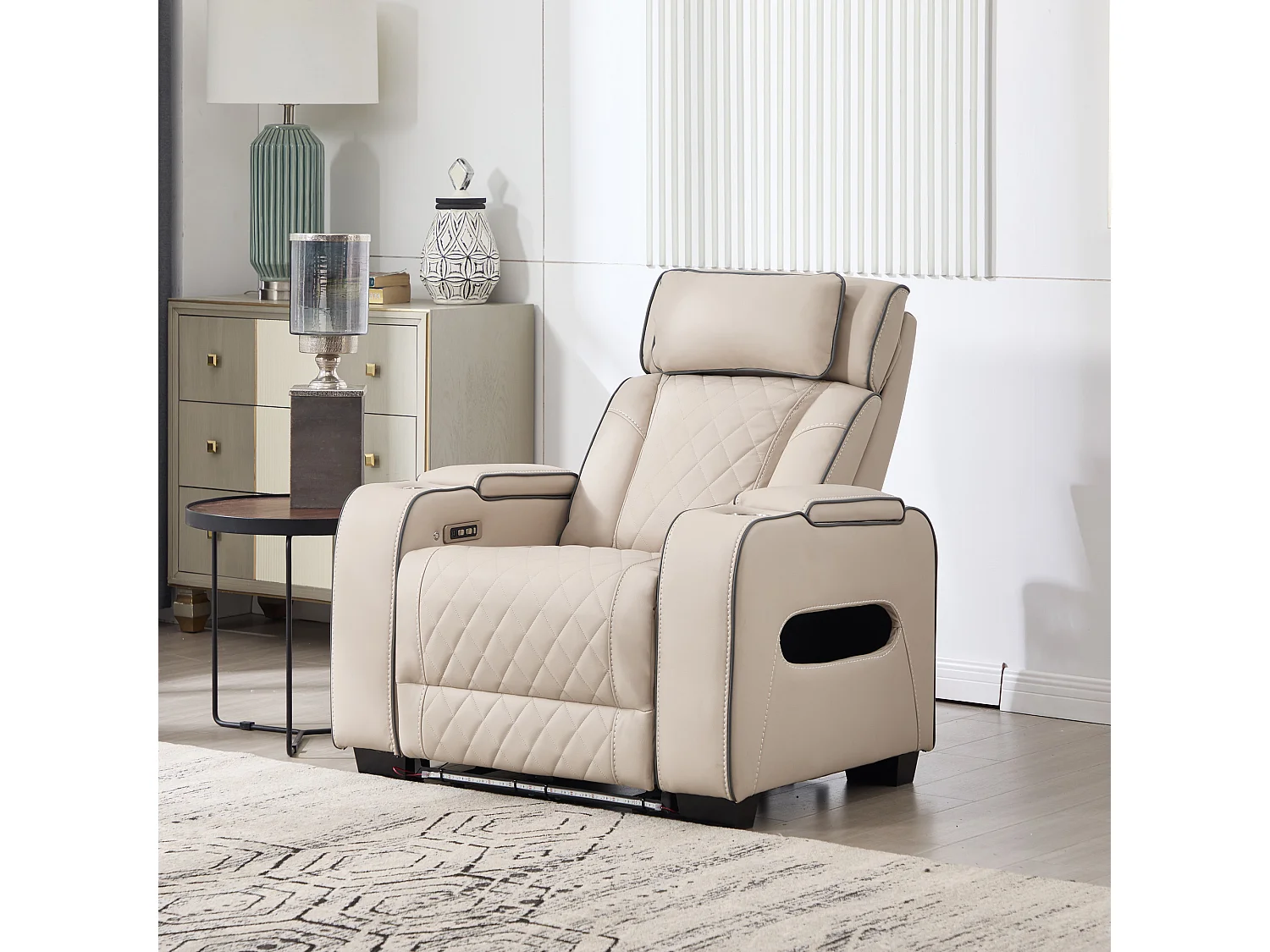 Capri Electric Recliner 1+2 Seater Sofa Set w Bluetooth speakers