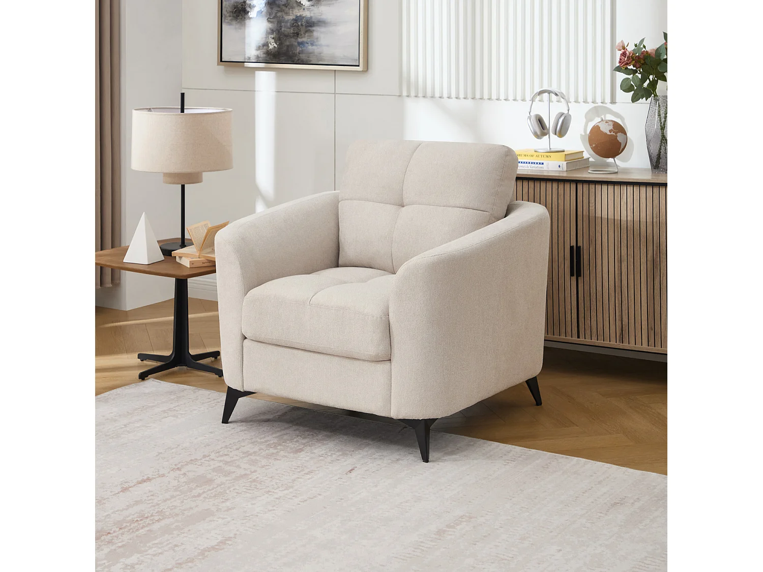 Solna 1+2 Seater Scandi Style Fabric Living Room Sofa Set