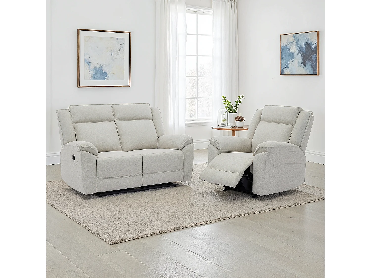 Skye 2+1 Linen Electric Recliner Sofa Set