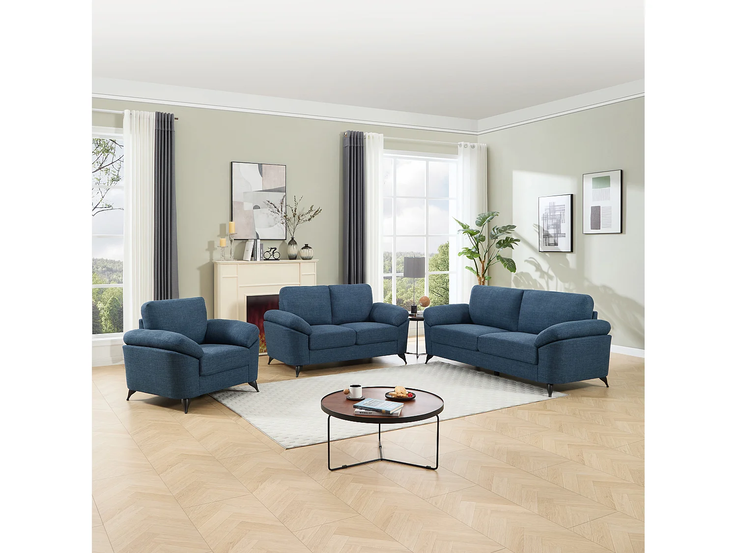 Malmo Modern Scandi Style Fabric Living Room 1+2+3 Seater Sofa Set