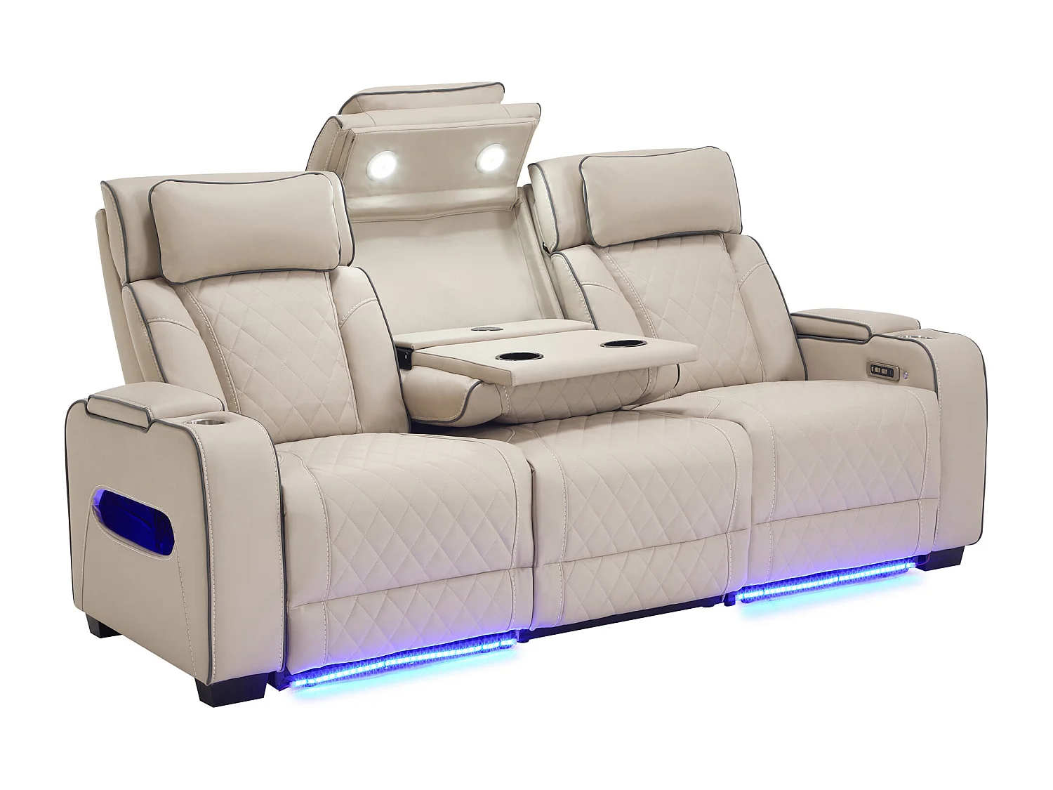 Capri Electric Recliner 1+2+3 Seater Sofa Set w Bluetooth speakers