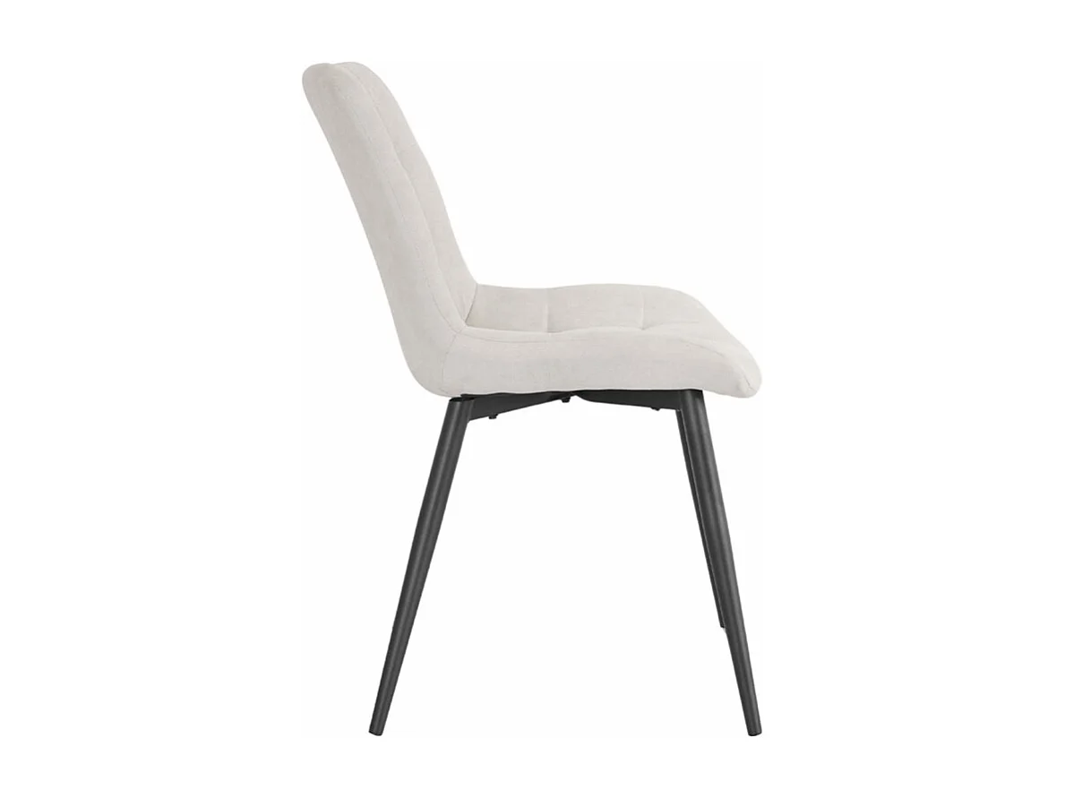 Lot 2 chaises en tissu capitonné écru et pieds en métal - JAELLE 2