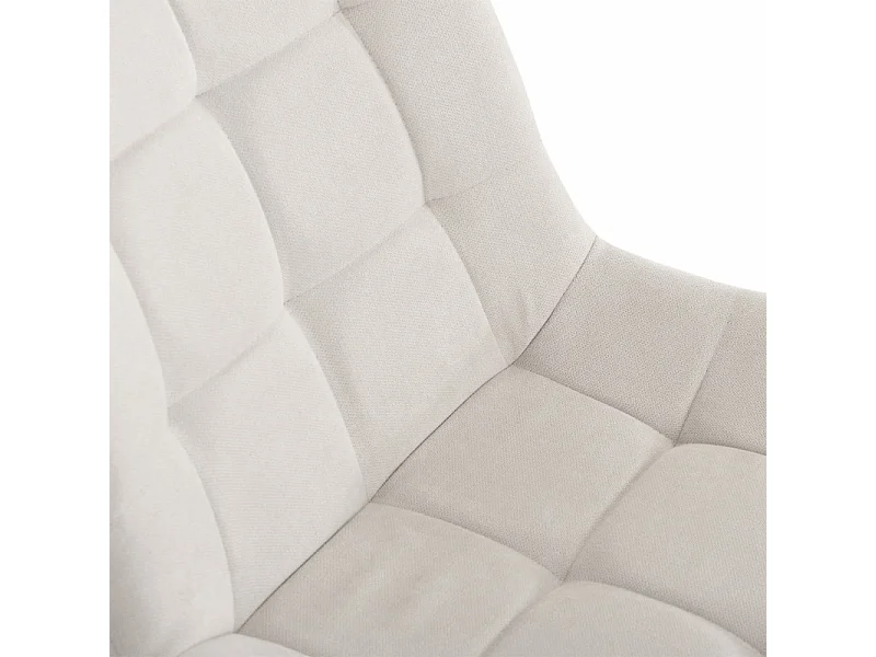 Lot 2 chaises en tissu capitonné écru et pieds en métal - JAELLE 2