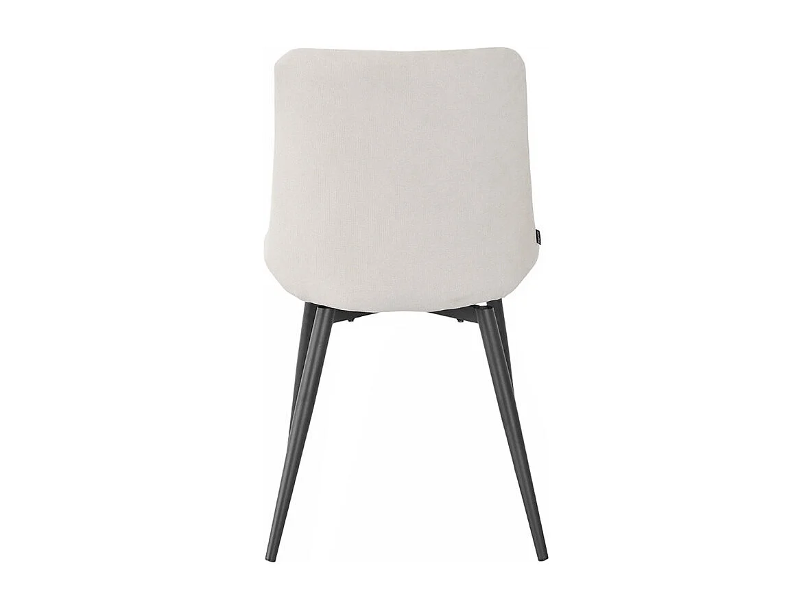 Lot 2 chaises en tissu capitonné écru et pieds en métal - JAELLE 2