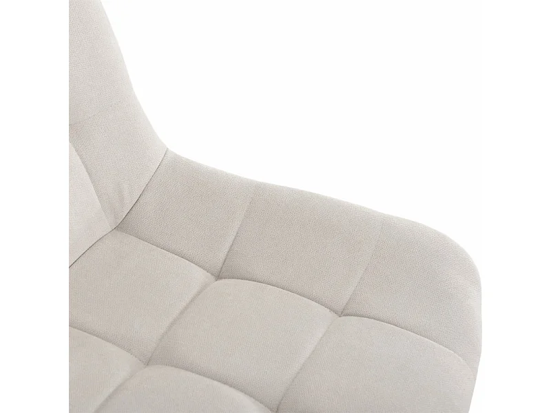 Lot 2 chaises en tissu capitonné écru et pieds en métal - JAELLE 2