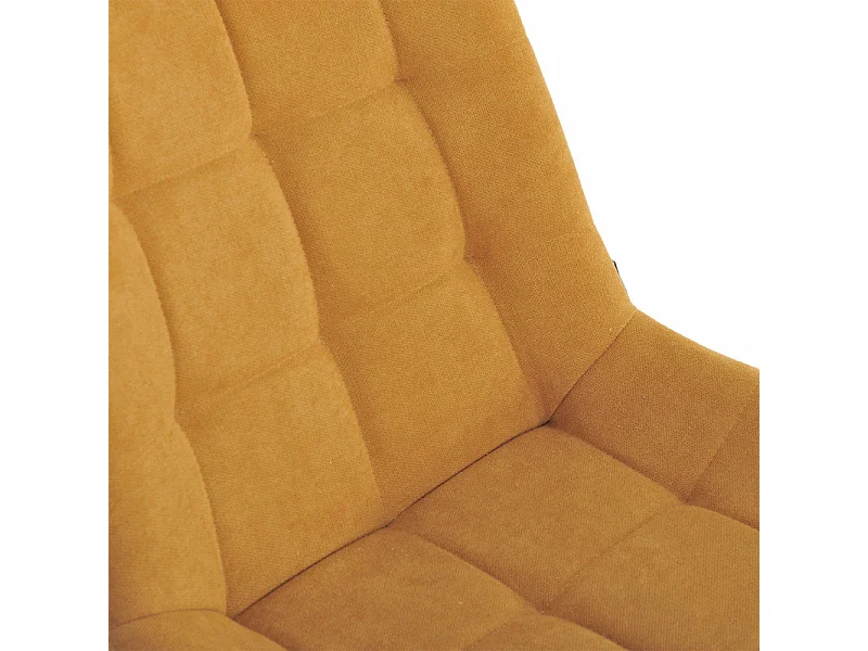 Lot 2 chaises en tissu capitonné jaune et pieds en métal - JAELLE 2