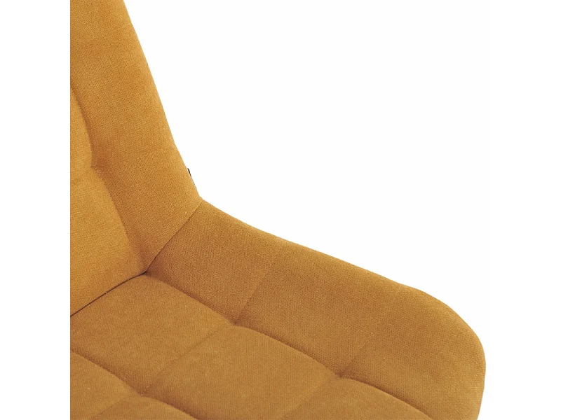 Lot 2 chaises en tissu capitonné jaune et pieds en métal - JAELLE 2