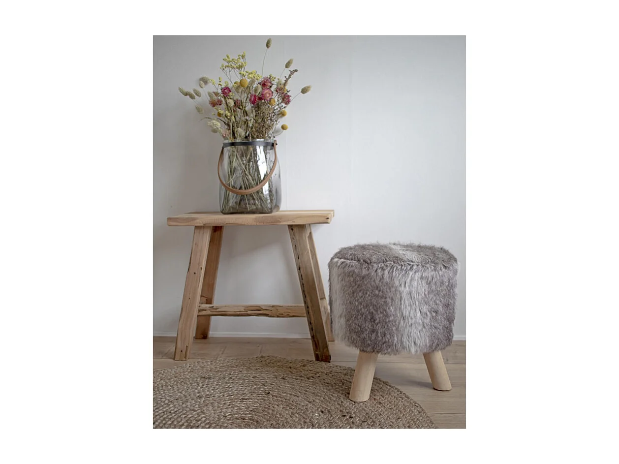 BART- Banc en teck naturel recyclé 50 cm