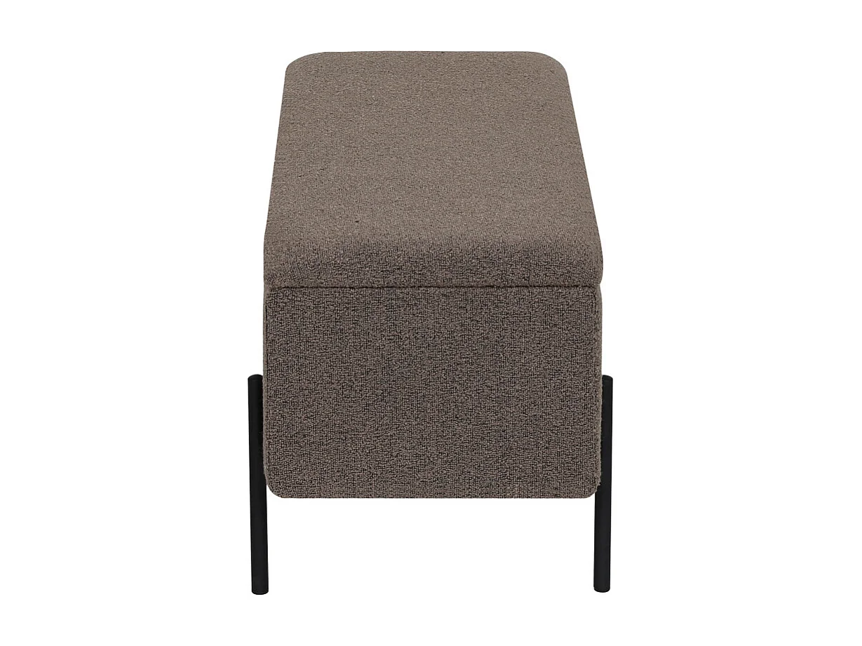 ASHFORD- Banc avec rangement en tissu bouclé marron 95 cm