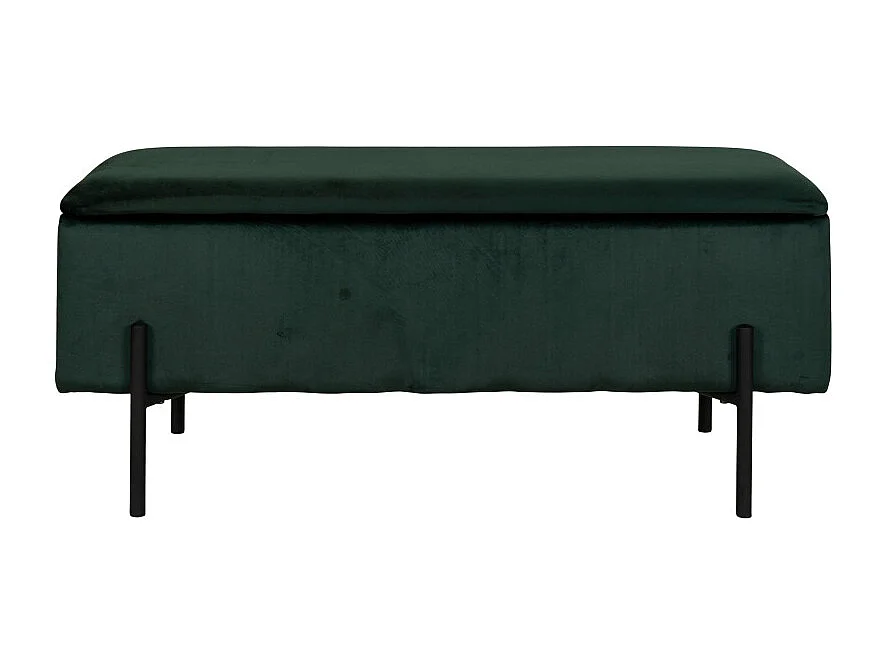 ASHFORD-Banco con almacenaje en terciopelo verde 95 cm