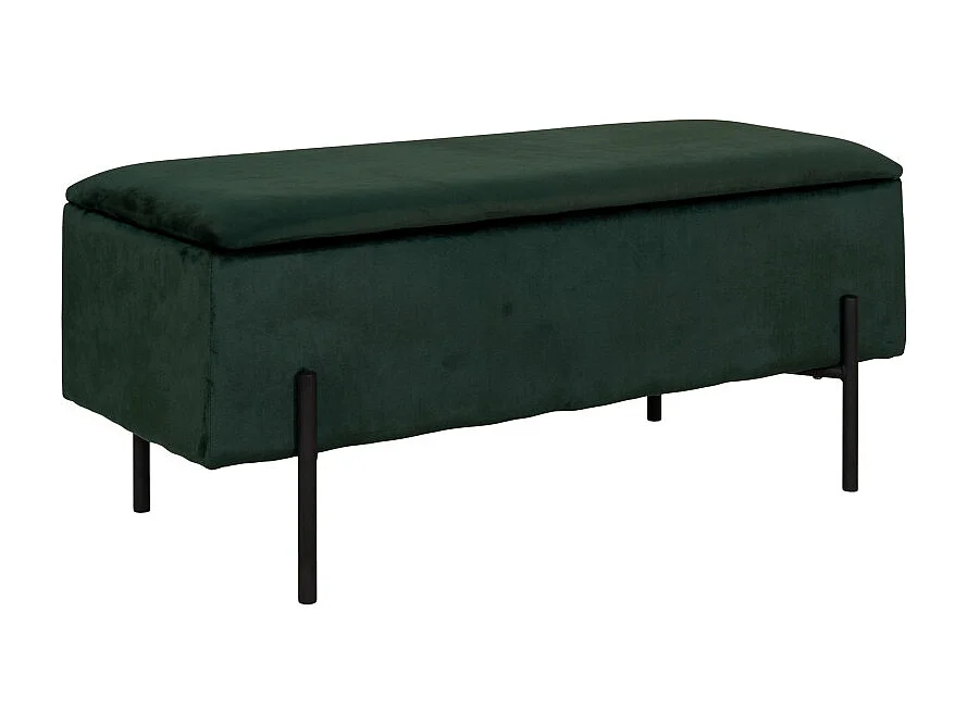 ASHFORD-Banco con almacenaje en terciopelo verde 95 cm