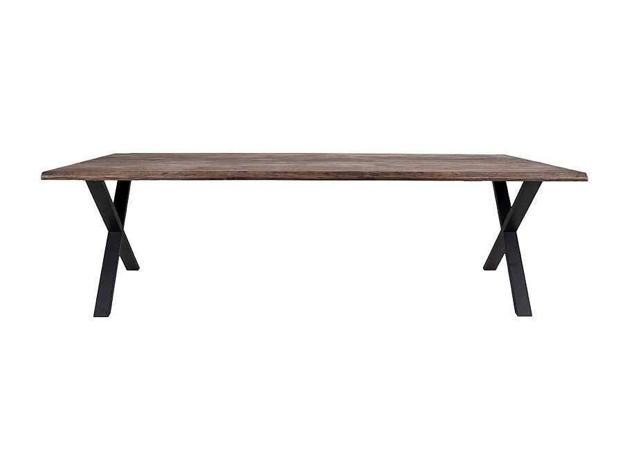 CALVI-Table repas à manger +12 personnes 300cm en chêne massif fumé