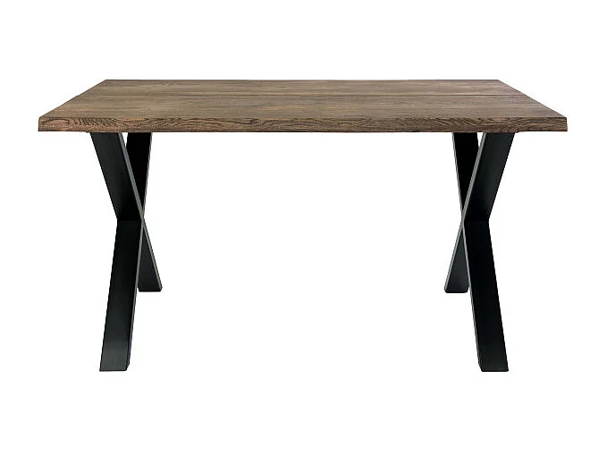 CALVI-Table repas à manger 4  personnes 140cm en chêne massif fumé