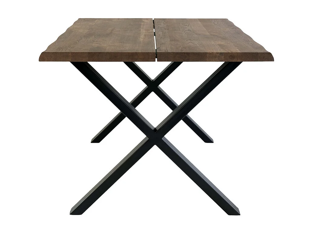 CALVI-Table repas à manger 4  personnes 140cm en chêne massif fumé