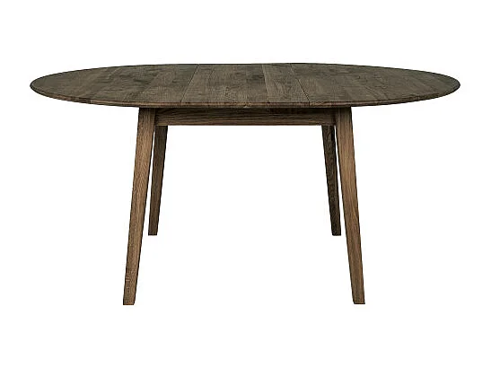 MEGEVE-Table à manger avec allonge papillon chêne fumé ø118/158 cm