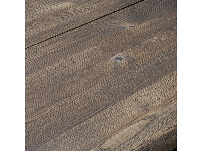 MEGEVE-Table à manger avec allonge papillon chêne fumé ø118/158 cm