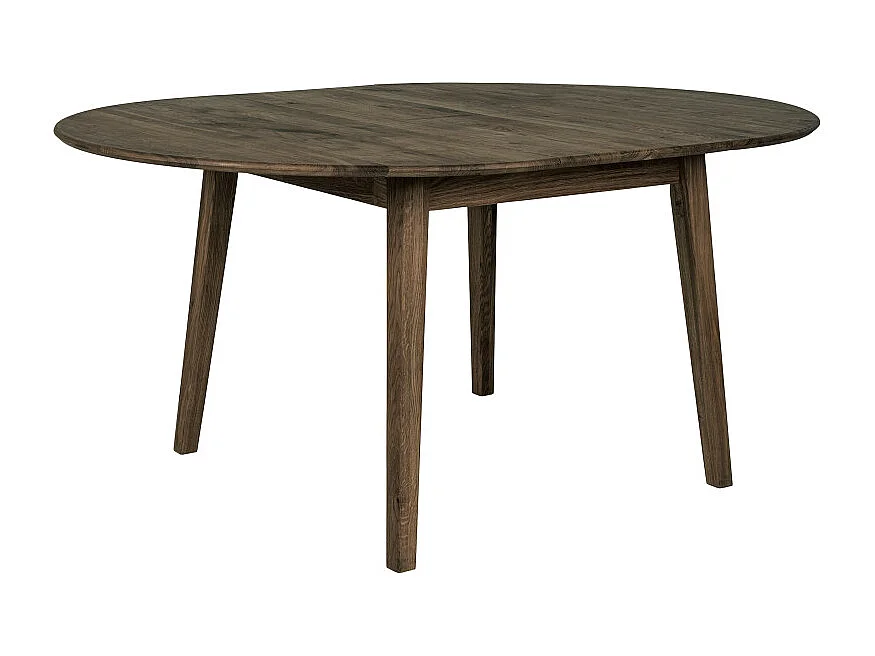 MEGEVE-Table à manger avec allonge papillon chêne fumé ø118/158 cm