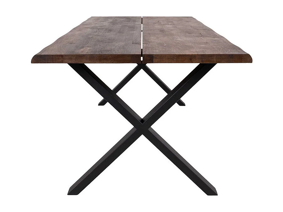 CALVI-Table repas à manger 6/8  personnes 200cm en chêne massif fumé