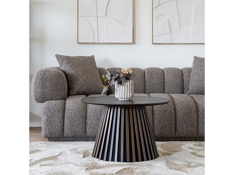 KAIRN-Table basse chêne fumé ø70 cm