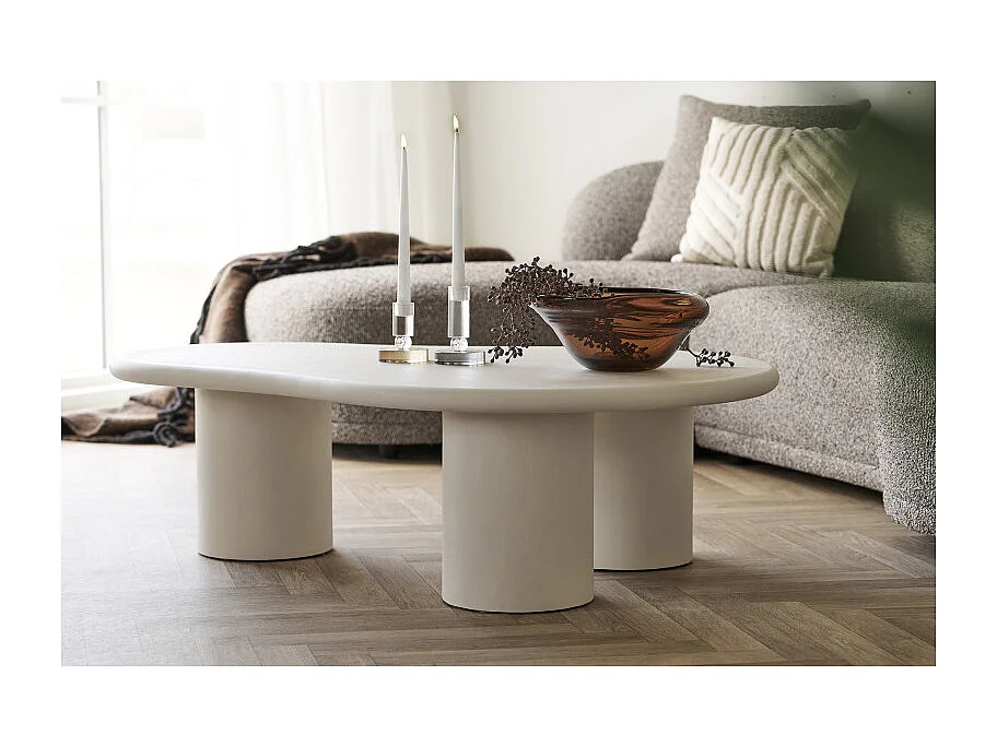 SOOM-Table basse organique béton enduit 80x120 cm