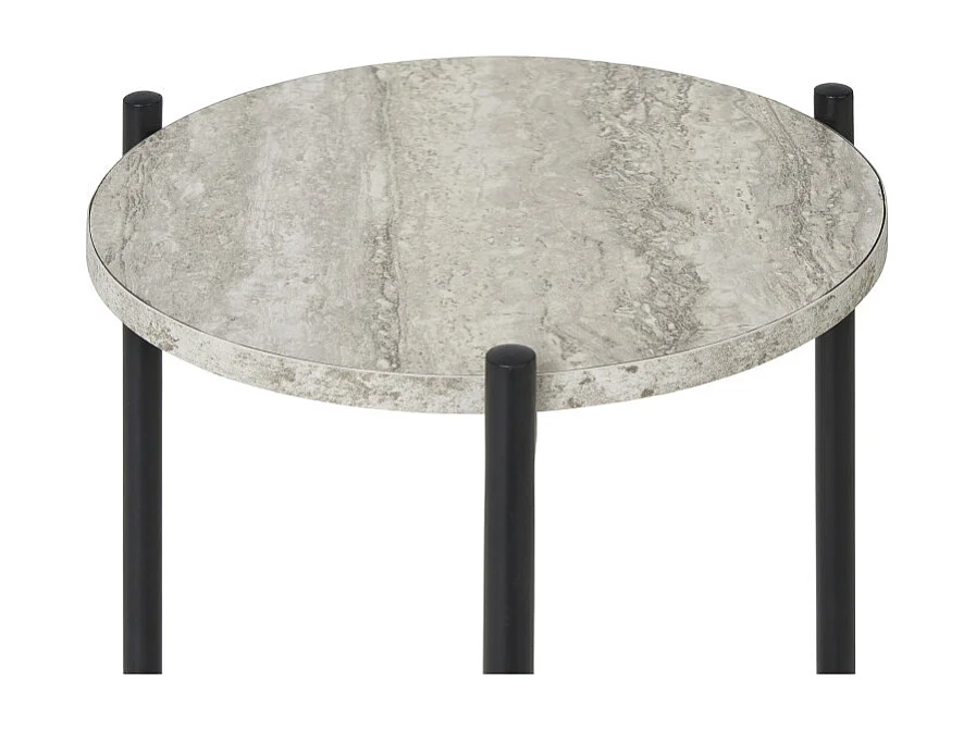 JIM-Table d'appoint décor travertin ø27 cm