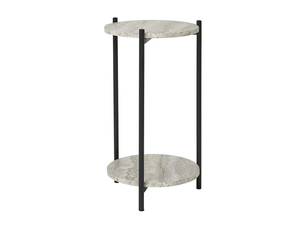 JIM-Table d'appoint décor travertin ø27 cm