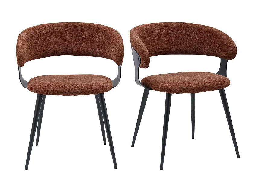 NINO-Fauteuil de table en tissu Luxury Terracotta (x2)