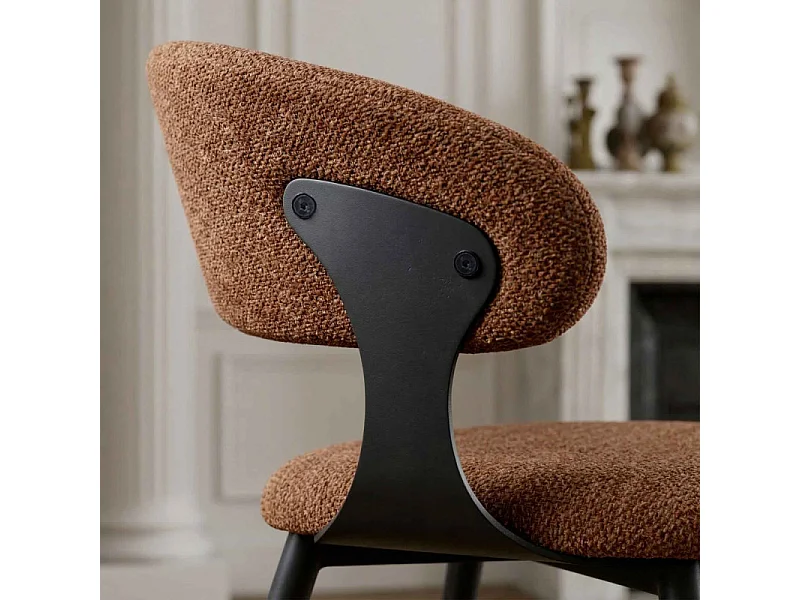 NINO-Fauteuil de table en tissu Luxury Terracotta (x2)