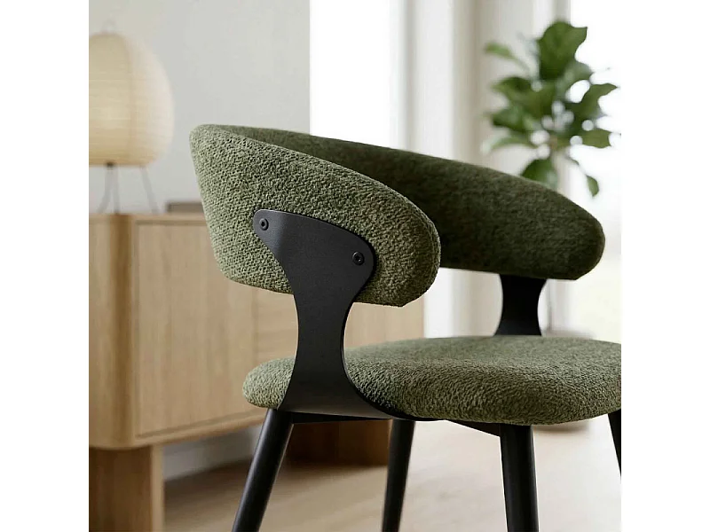 NINO-Fauteuil de table en tissu Luxury Kaki (x2)