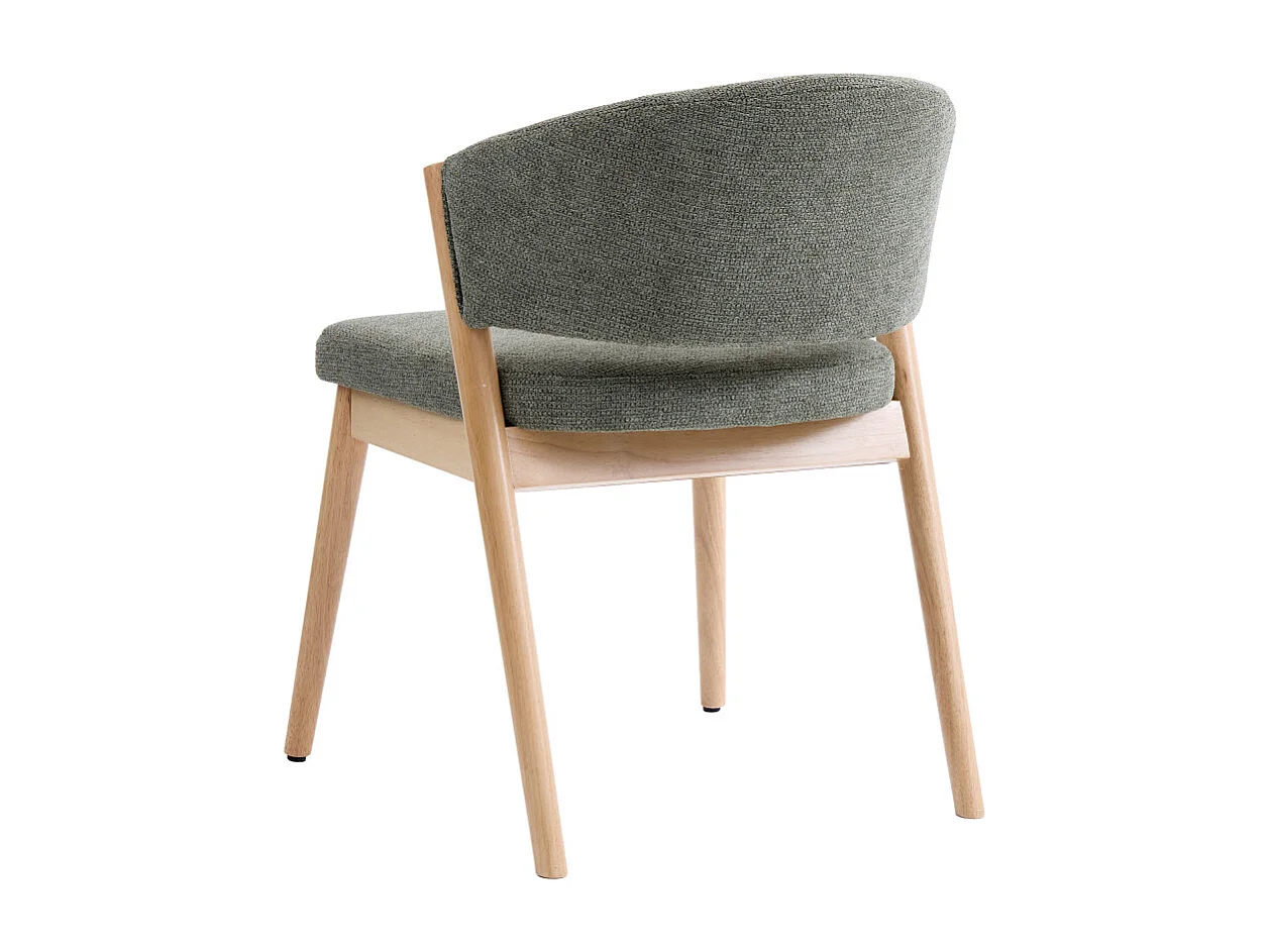 ALBA-Chaise bois naturel et tissu Trendy Sauge (x2)