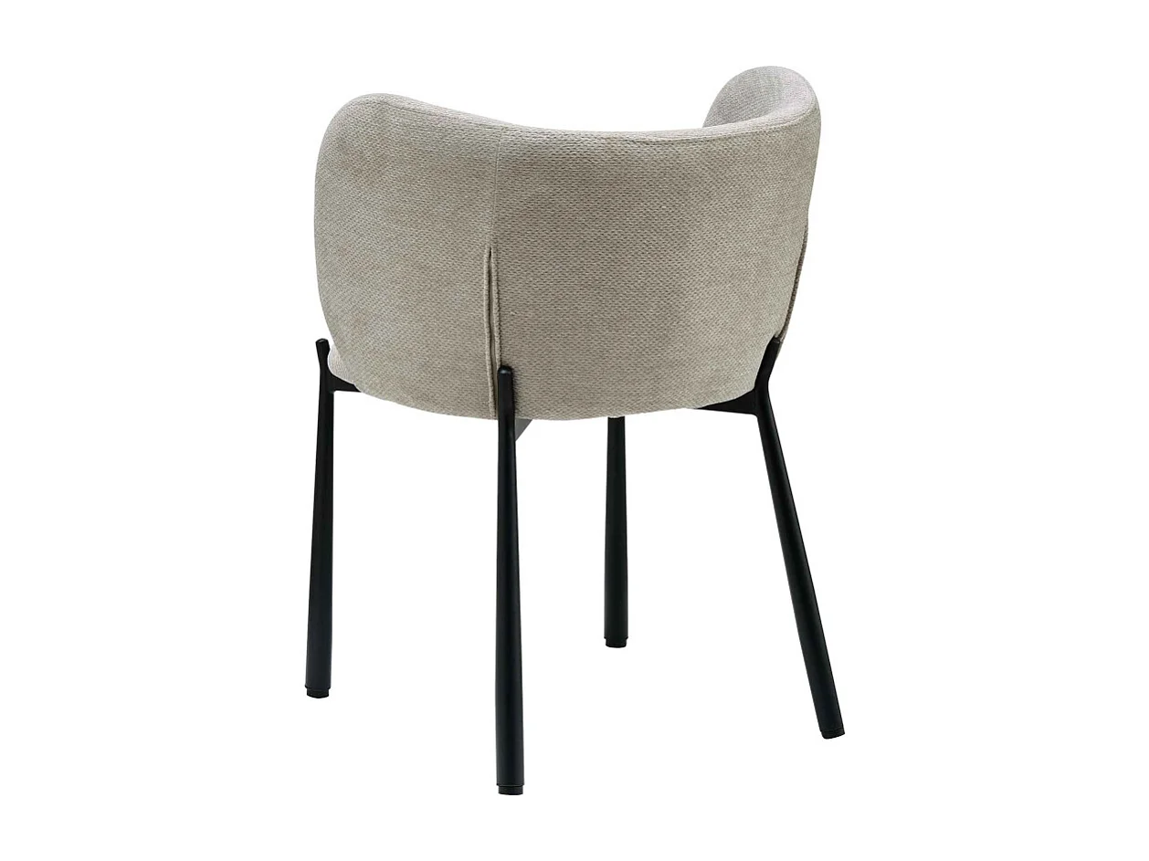 SOAN-Fauteuil de table en tissu Luxury Grège  (x2)