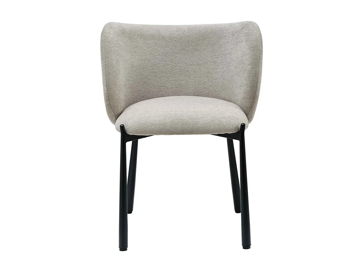 SOAN-Fauteuil de table en tissu Luxury Grège  (x2)