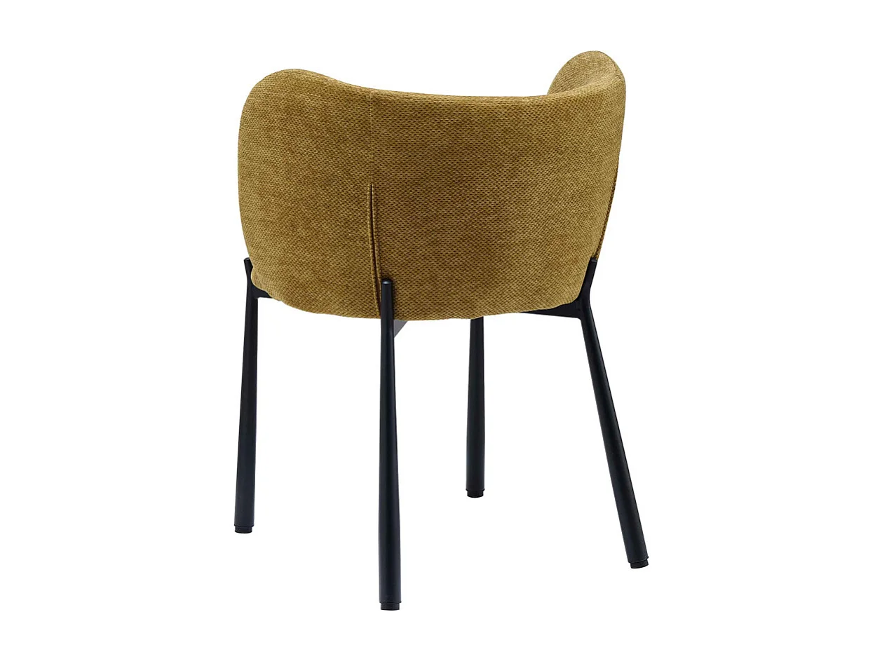 SOAN-Fauteuil de table en tissu Luxury Moutarde (x2)