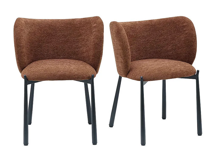 SOAN-Fauteuil de table en tissu Luxury Terracotta  (x2)