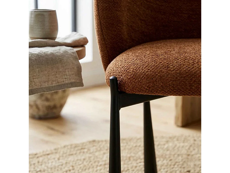 SOAN-Fauteuil de table en tissu Luxury Terracotta  (x2)