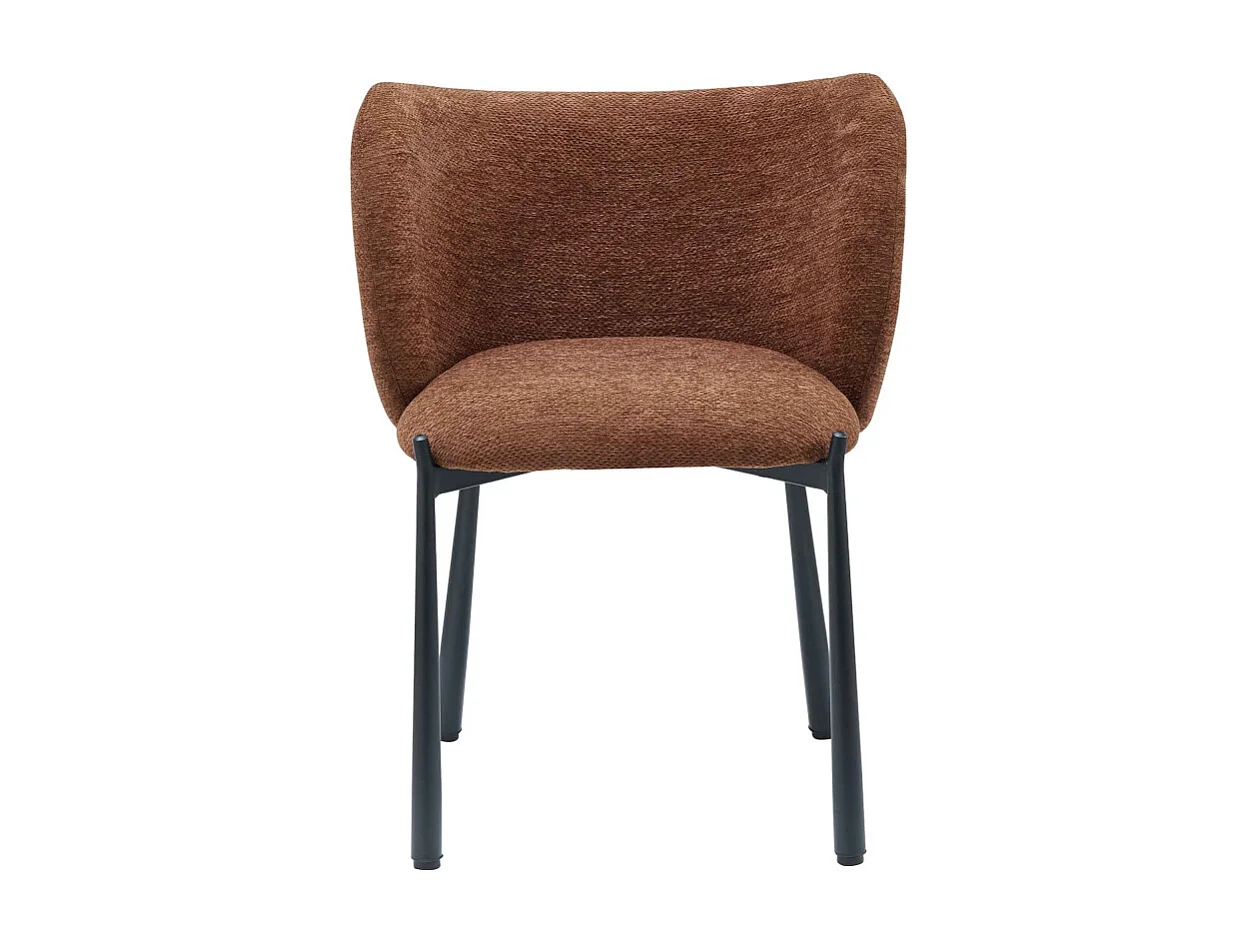 SOAN-Fauteuil de table en tissu Luxury Terracotta  (x2)